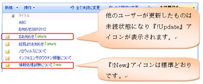 リストアイテム未読既読機能 - !Update